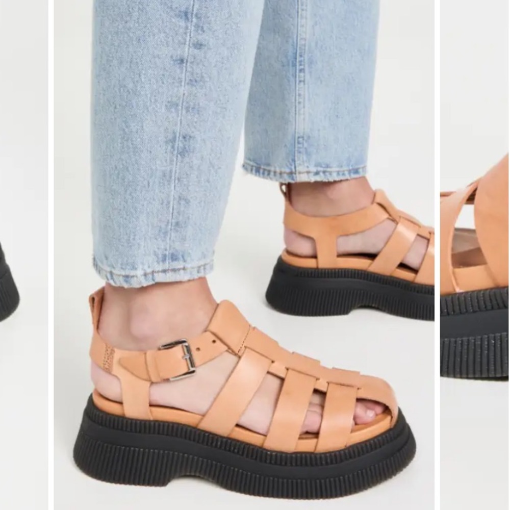 GANNI Creepers Sandals Tannin Size 7